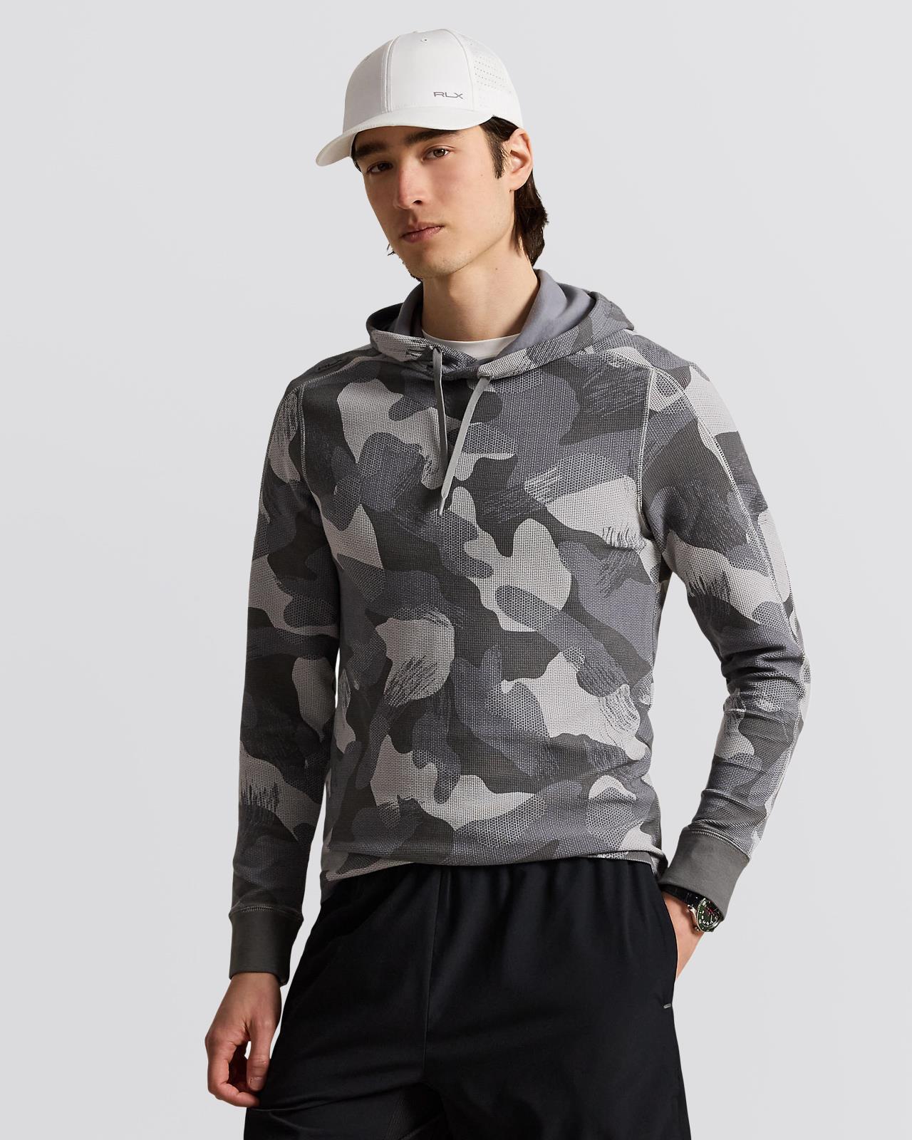 RLX Tech Waffle Knit Sweatshirt Perfect Gray Bush Camo