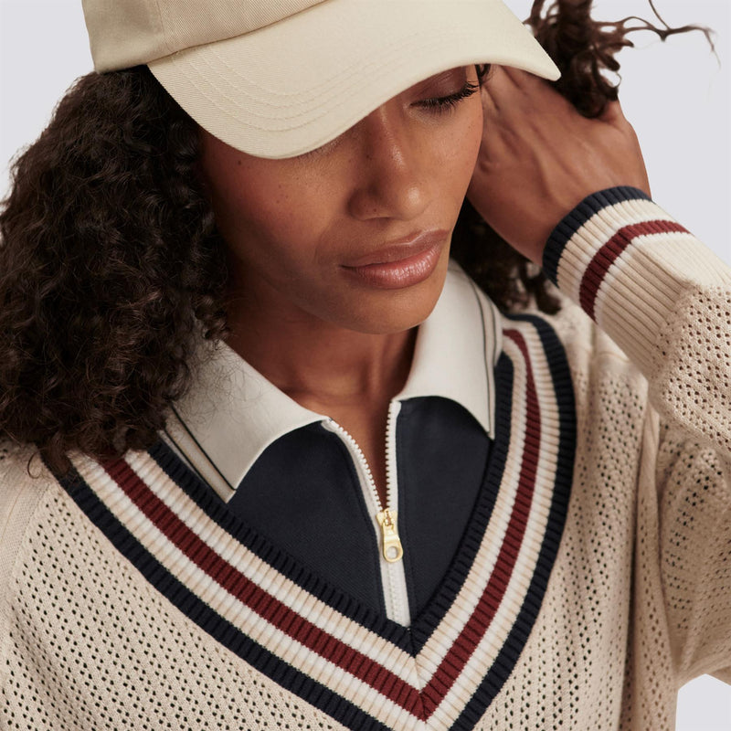 Womens Maurice V-Neck Sweater Oat Milk