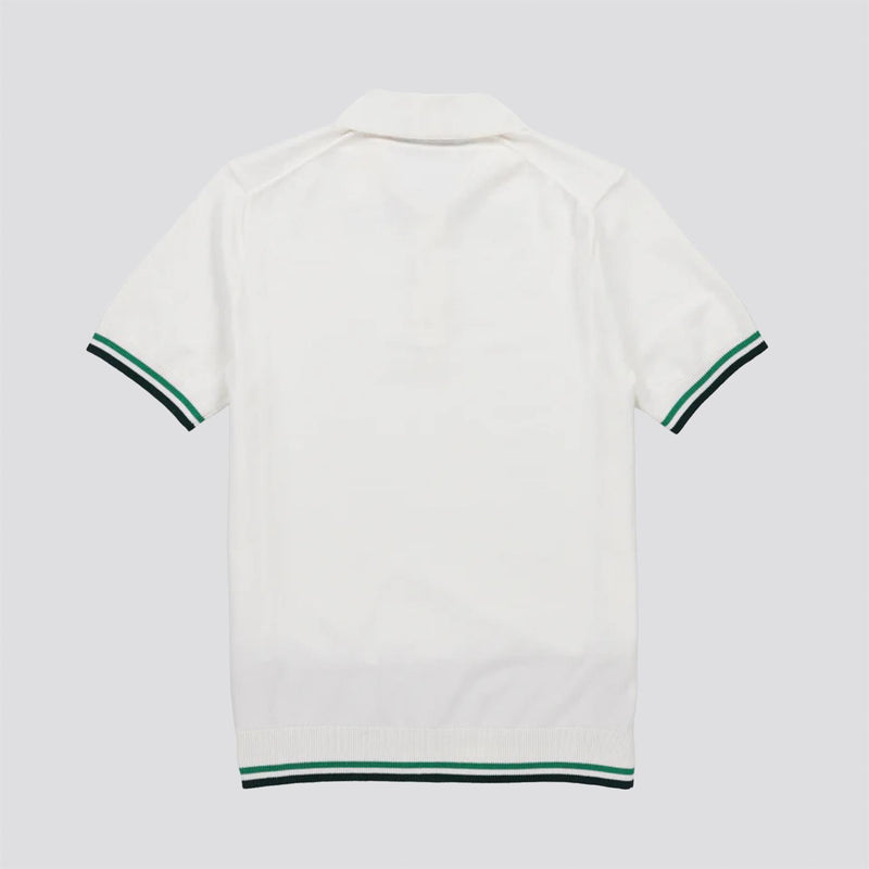 Womens Albatross Polo White/Green Stripe