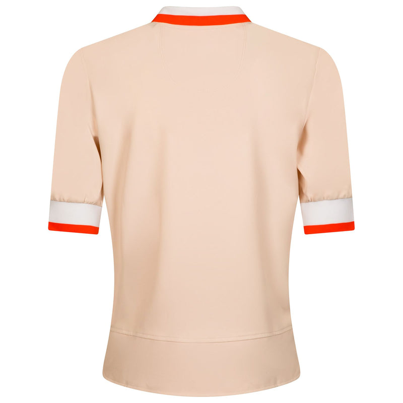 Womens Polo Bisque/Fire