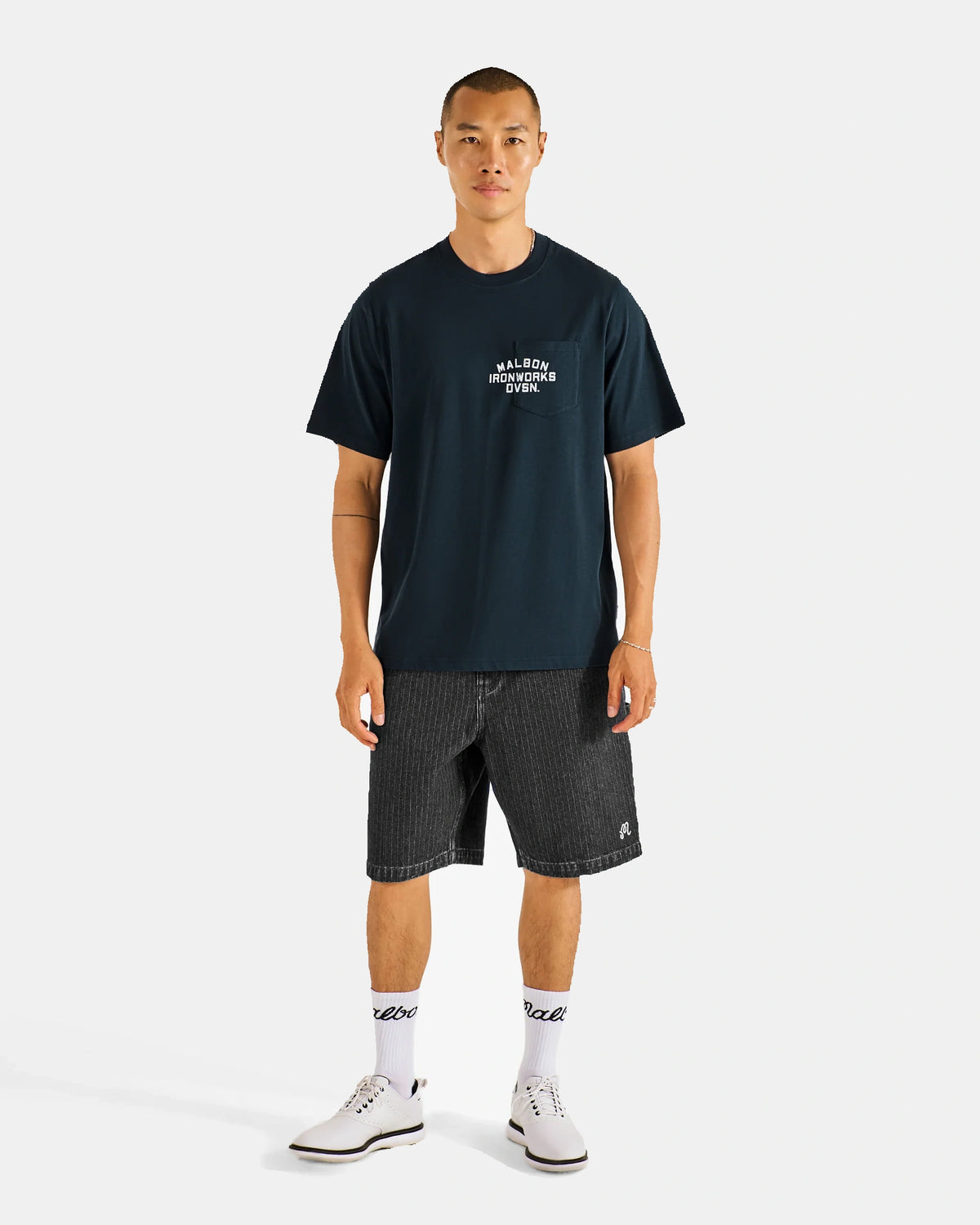 Foreman Shorts Black Stone Washed Denim