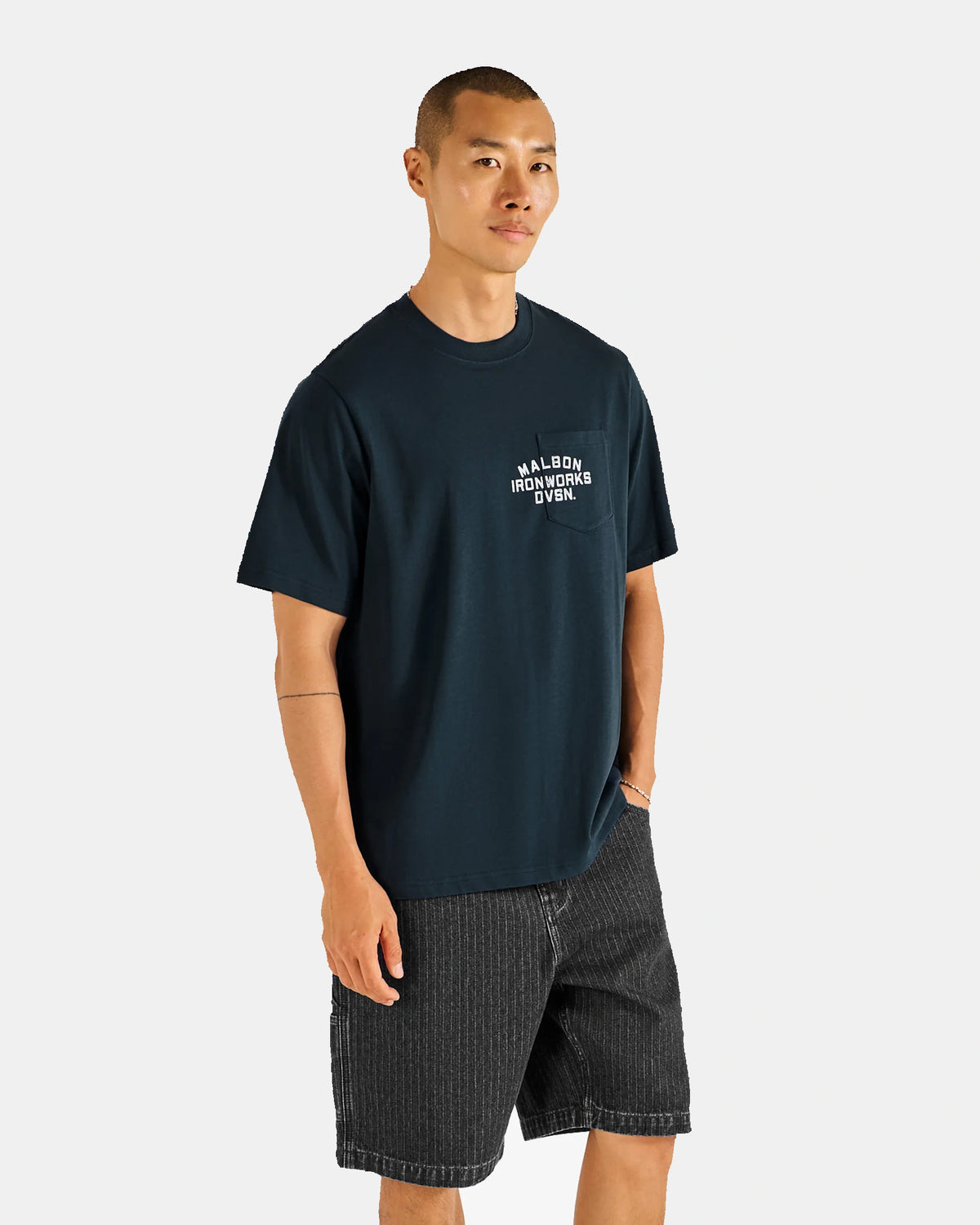 Foreman Shorts Black Stone Washed Denim