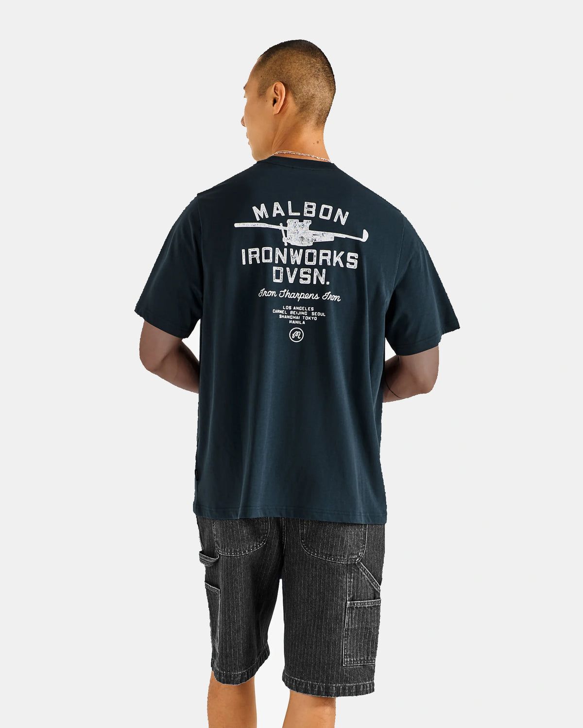 Foreman Shorts Black Stone Washed Denim